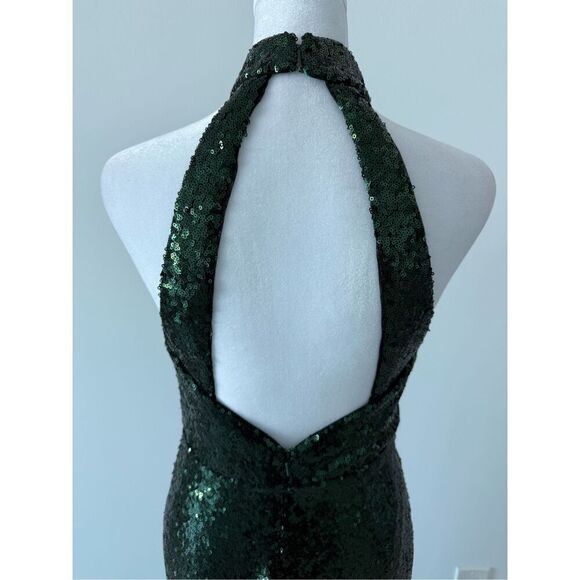 REVELRY Tori Fully Sequin Maxi Dress Sz 2 / XS – Halter Backless Gala Wedding - Picture 7 of 9